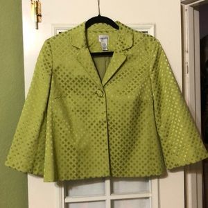 Chico’s lime green jacket